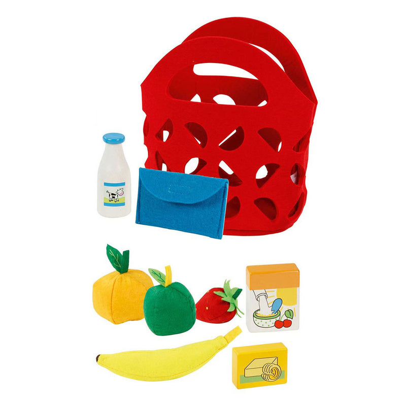 Load image into Gallery viewer, Goki winkeltas met boodschappen vilt, 9dlg.
