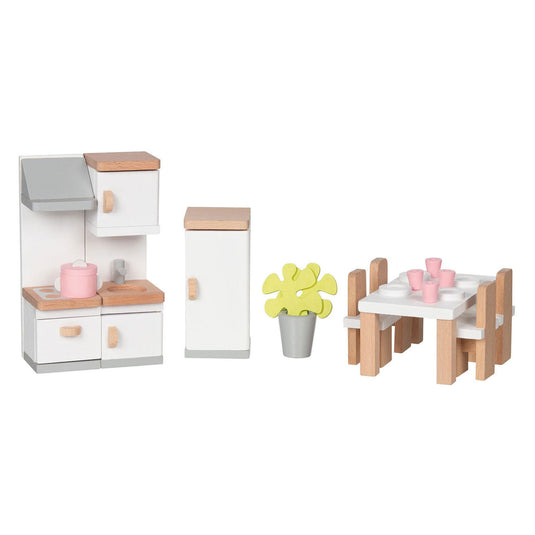 Goki houten poppenmeubels keuken, 20dlg.