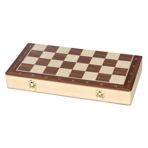 Goki schaakspel damspel 38x38x2,5cm, 2in1, magnetisch, vierkant 4,2x4,2cm, 59-delig, hout, 7+