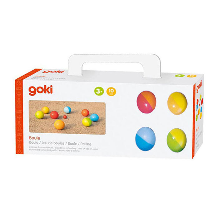 Load image into Gallery viewer, Goki houten jeu de boules spel met katoenen zak, 9dlg.
