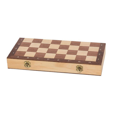 Goki schaakbord plooibaar 38x38x2.5cm, bord en figuren van hout, 7+