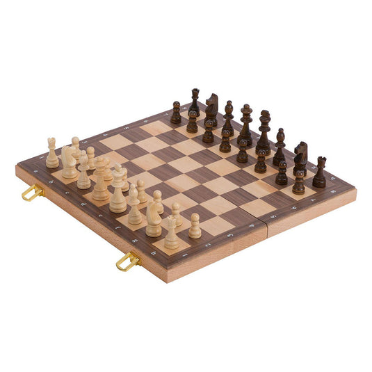 Goki houten schaakspel in koffer
