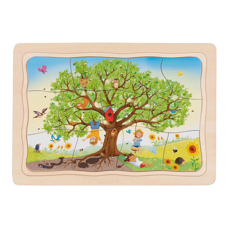 Load image into Gallery viewer, Goki houten legpuzzel mijn appelboom, 32st.
