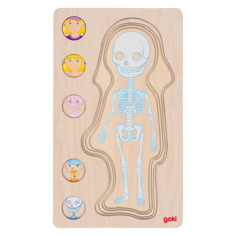 Load image into Gallery viewer, Goki houten lagenpuzzel menselijk lichaam meisje, 29st.
