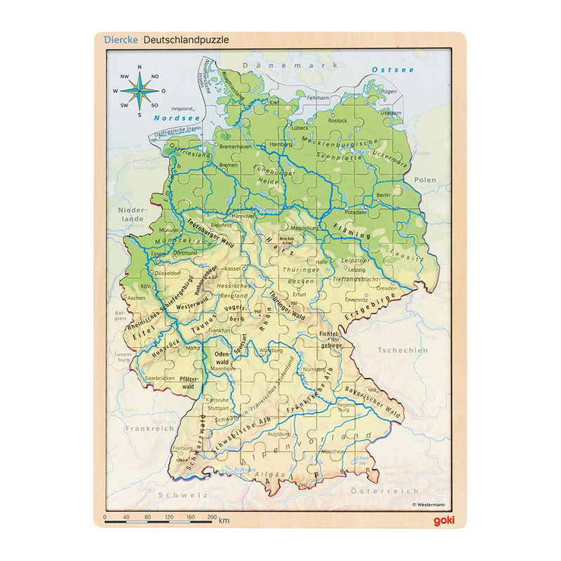 Load image into Gallery viewer, Goki houten lagenpuzzel duitsland, 98st.
