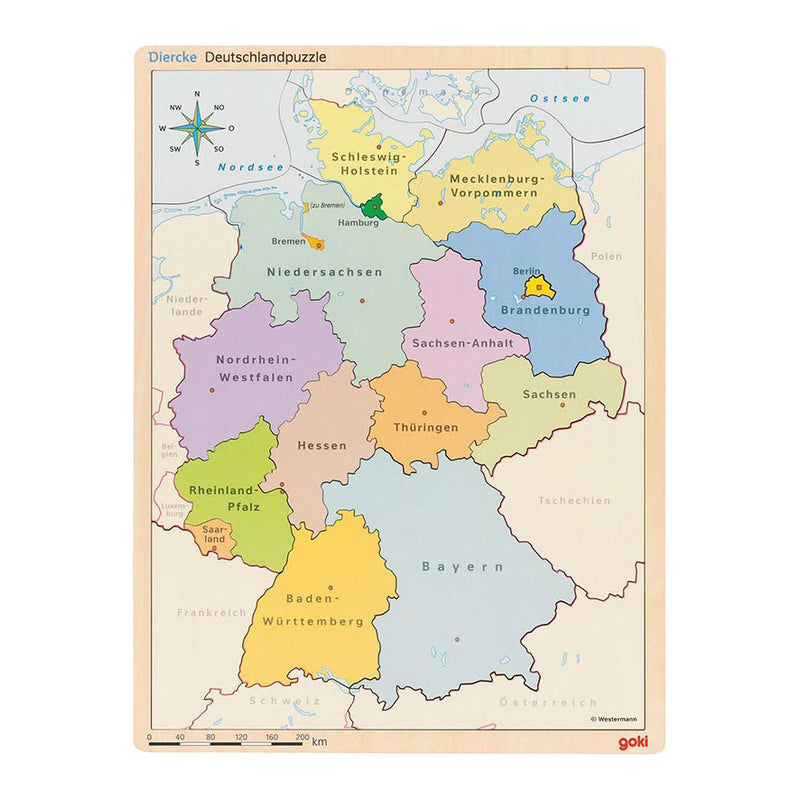 Load image into Gallery viewer, Goki houten lagenpuzzel duitsland, 98st.
