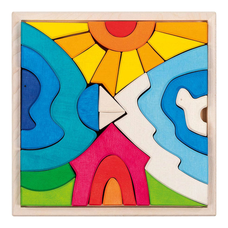 Load image into Gallery viewer, Goki houten bouwstenen kleine ijsbeer, 22dlg.
