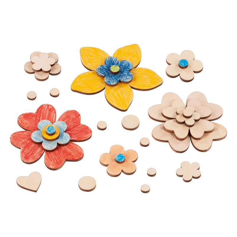 Load image into Gallery viewer, Goki houten knutsel bloemen, 75dlg.

