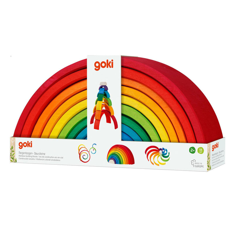 Load image into Gallery viewer, Goki regenboog bouwblokken, 11dlg.
