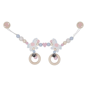 Goki houten wandelwagenketting paard met clips