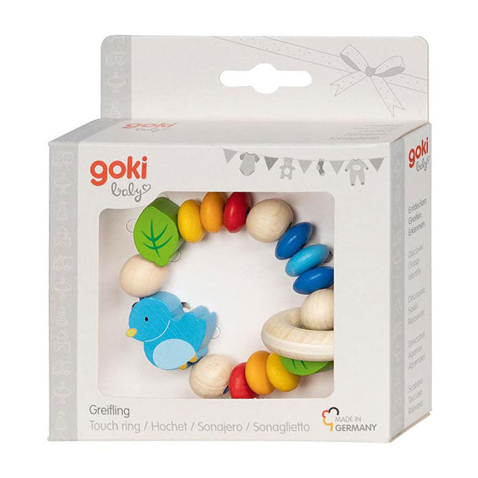 Load image into Gallery viewer, Goki houten grijpring vogel
