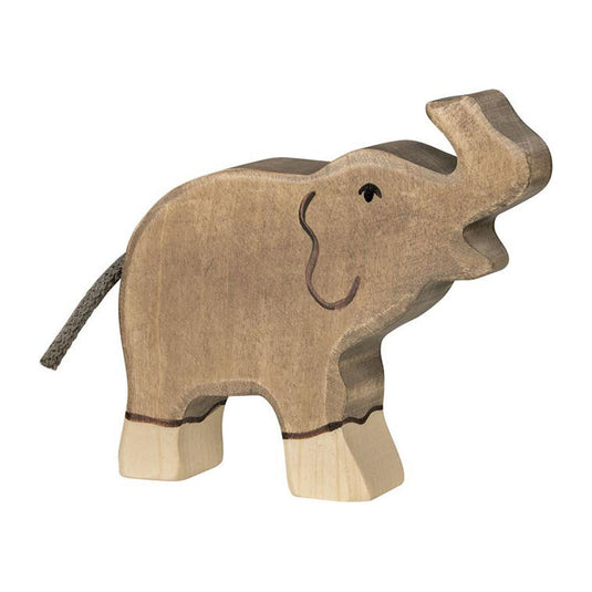 Goki holztiger houten olifant klein slurf omhoog