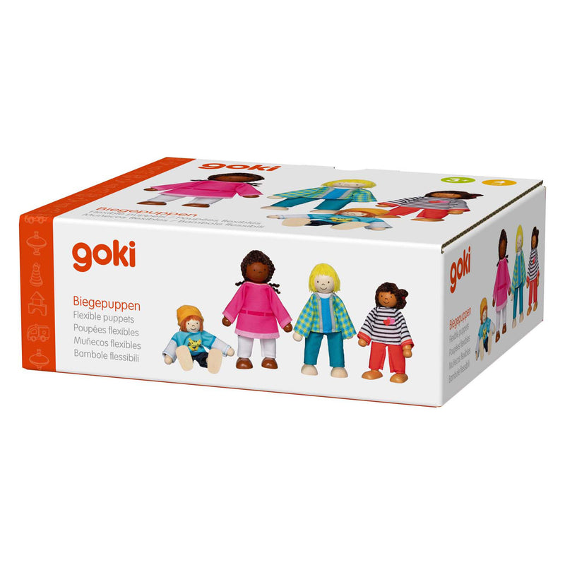Load image into Gallery viewer, Goki flexibele poppen interculturele familie, 4st.

