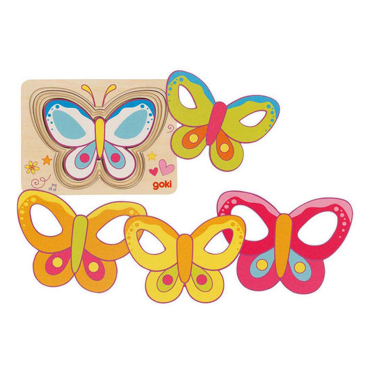 Goki houten lagenpuzzel vlinder