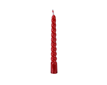 Decoris kerstboomkaarsjes swirl wax rood ã˜1,2x10cm verpakt per 8 stuks