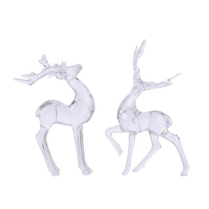 Decoris kerst ornament rendier acryl 12x20cm helder