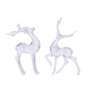 Decoris kerst ornament rendier acryl 12x20cm helder