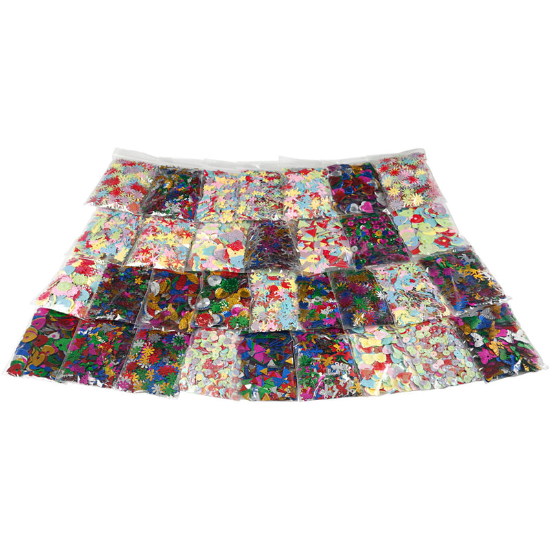 Afbeelding laden in galerijviewer, Https: www.cchobby.nl multi-paillettenmix-afm-7-30-mm-diverse-kleuren-32x25-gr-1-doos
