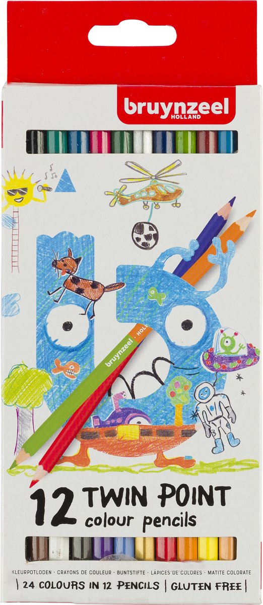 Load image into Gallery viewer, Bruynzeel kids twin points kleurpotloden set 12
