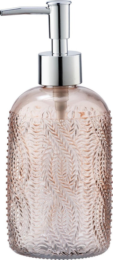 Wenko zeepdispenser vetro roze glas 400ml - zeeppompje vrijstaand en navulbaar - badkamer toilet keuken