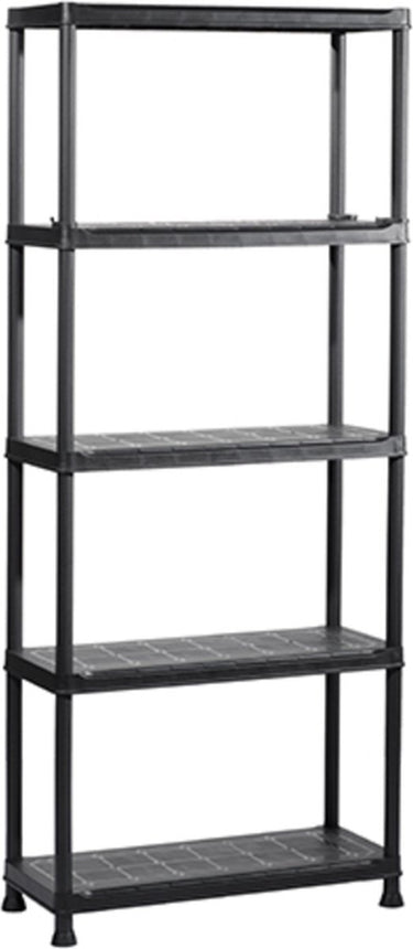 Keter kunststof stellingkast - opbergrek - 75x32x176cm - zwart
