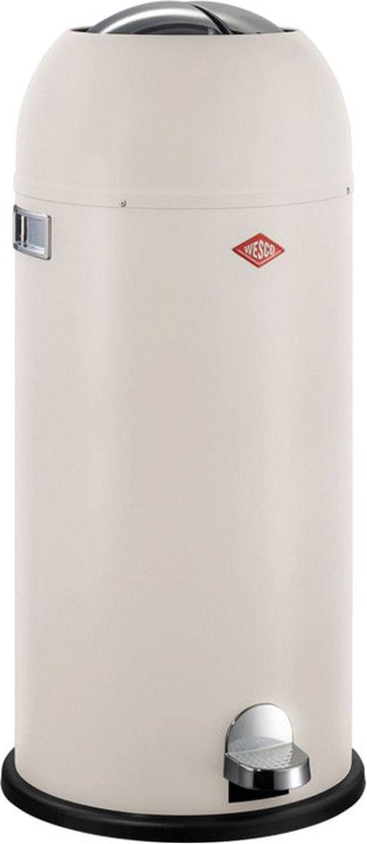 Wesco kickmaster maxi prullenbak | pedaalemmer | 40 liter | metaal - mat zand | vuilnisbak - made in germany