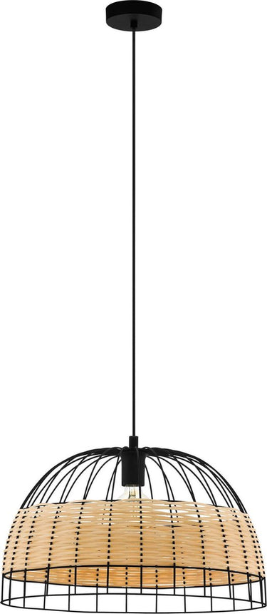 Eglo anwick - hanglamp - e27 - ø 50 cm - zwart rotan
