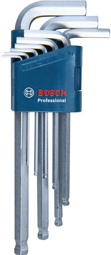 Bosch professional allen key hex 9 pcs inbussleutelset afmeting, lengte: 21 cm