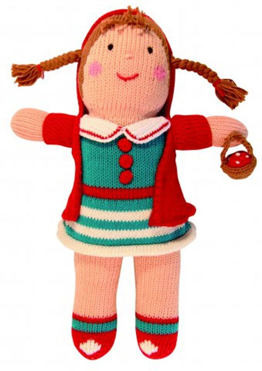 Knuffel gebreid pop roodkapje 36 cm