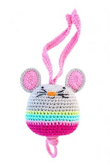 Muziekje gehaakt muis roze (3 st)