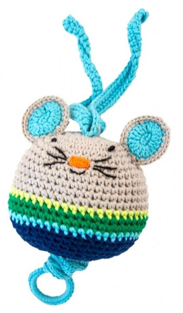 Muziekje gehaakt muis blauw