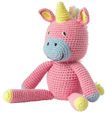 Knuffel gehaakt eenhoorn roze. 3+
