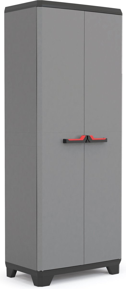 Keter stilo opbergkast hoog - utility - 3 planken - 39x68x173cm - donkergrijs zwart