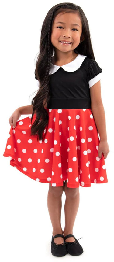 Little adventures - retro polka dot twirl jurk – maat l (110-122)