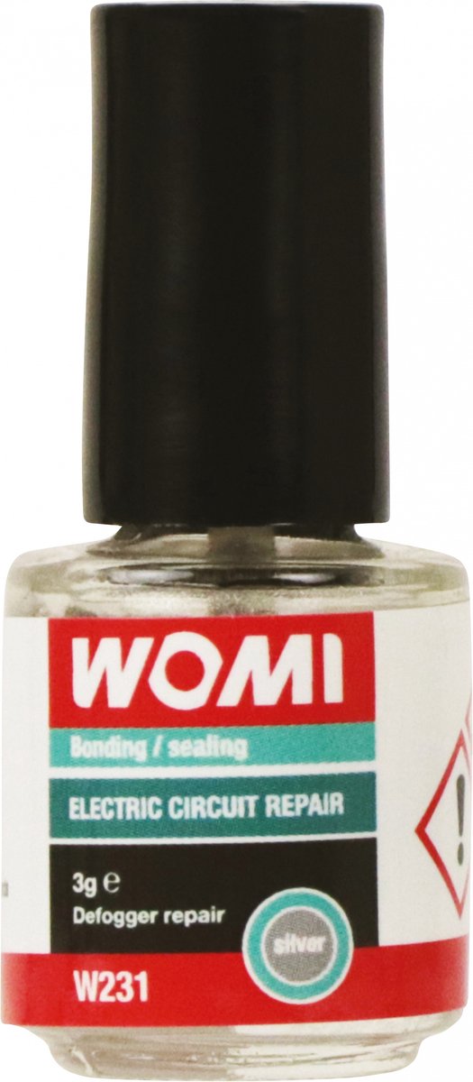 Womi electrolijm w231 – 3 g zilver – geleidende reparatielijm – snelle uitharding – betrouwbare elektrische verbinding