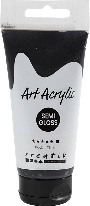 Pigment art acrylverf – zwarte verf – acrylaatverf – acrylic paint – hobbyverf – sneldrogende verf – dekkende verf – waterbasis verf – mars black – dekkend – – 75 ml