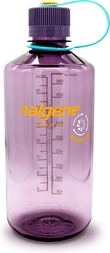 Nalgene - narrow mouth bottle - drinkfles - waterfles - lekvrij - 1000ml - bpa free - sustain - aubergine