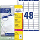 Multifunctionele etiketten avery zweckform wit