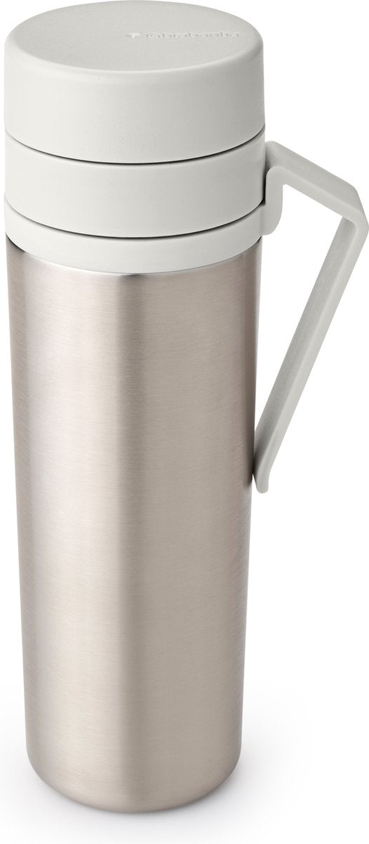 Brabantia make take thermosfles - koffiebeker to go - 500 ml - light grey