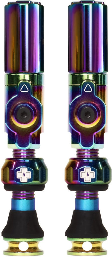 Muc-off tubeless ventiel big bore hybrid small iridescent auto schräder ventiel 30mm