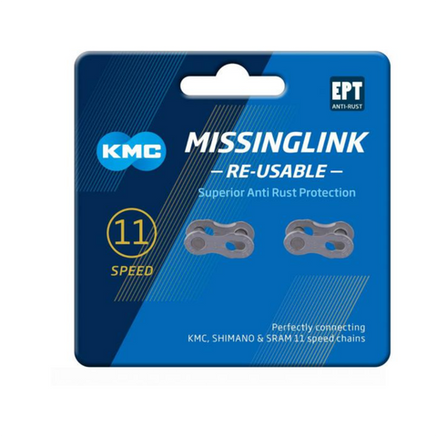 KMC chain link Missinglink X11 silver, EPT, 1/2x11/128, anti-rust 2 per card