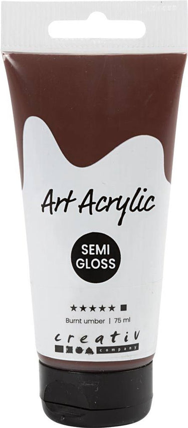 Pigment art acrylverf - burnt umber - dekkend - - 75 ml