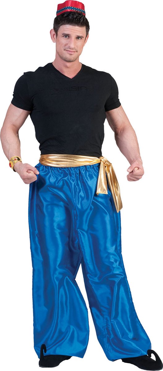 Funny fashion 1001 nacht arabisch midden-oosten kostuum | 1001 nachten broek blauw man | one size | carnaval kostuum | verkleedkleding