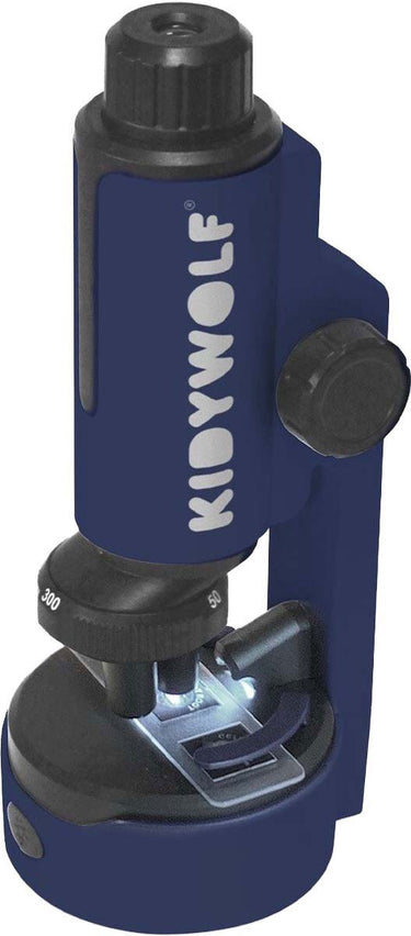 Kidywolf kidymicroscope kinder microscoop blauw – 50x 150x 300x vergroting, led verlichting, 8+