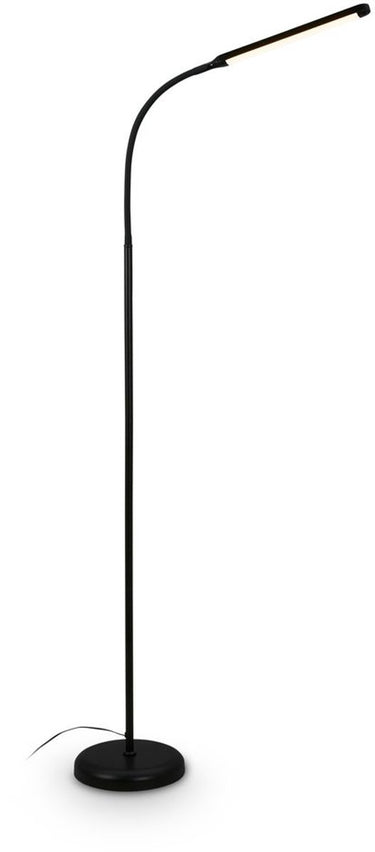 B.k.licht briloner mura – led vloerlamp – dimbaar – 6w – 600lm – touchbediening – bureaulamp zwenkbaar – zwart – moderne leeslamp
