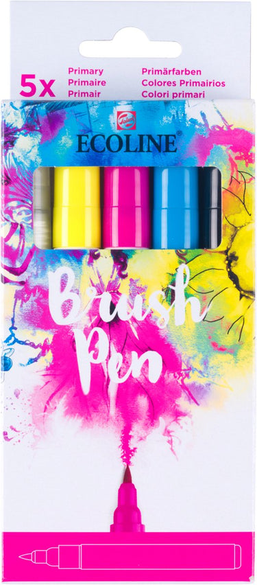 Bruynzeel ecoline brush pen set primair, 5 kleuren