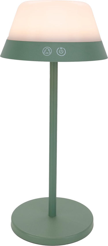 Eglo meggiano tafellamp - aanraakdimmer - draadloos - 32 cm - groen wit - instelbaar rgb wit licht - oplaadbaar - buiten en binnen