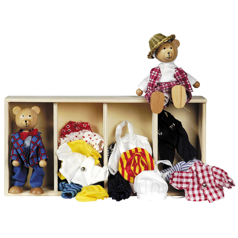 Load image into Gallery viewer, Goki poppenhuis berenpopjes + kleding
