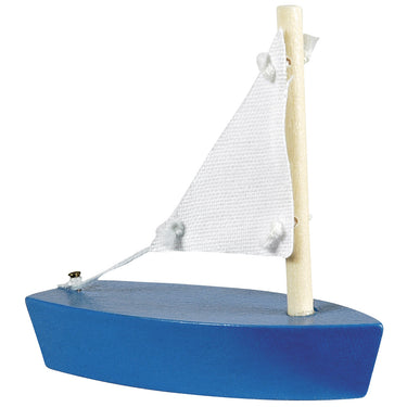Goki houten zeilboten mini. 7x6,5 cm. 4 kleur