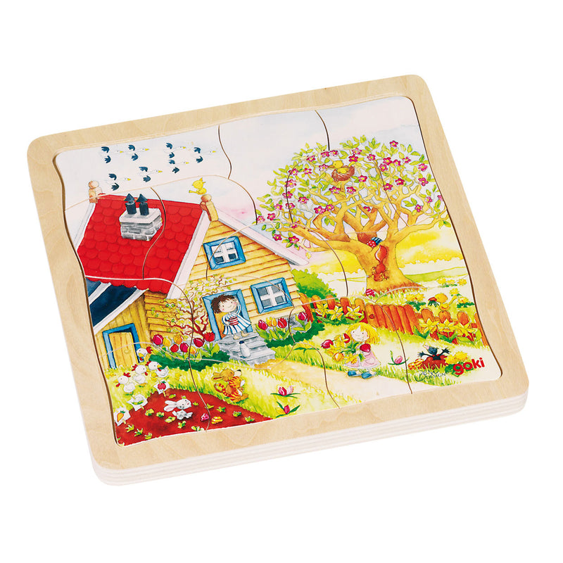 Load image into Gallery viewer, Goki 4-lagen puzzel seizoenen, 54st.
